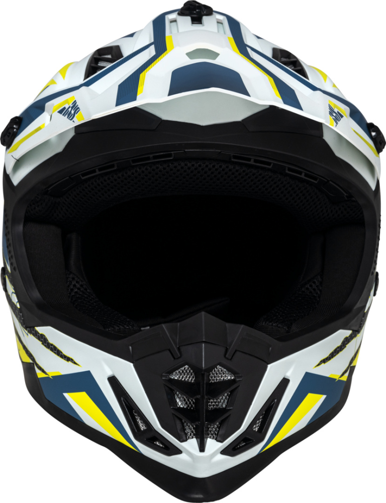 IXS Motocrosshelm iXS363 2.0 matt weiss-blau-gelb fluo M