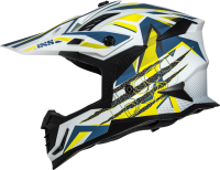 IXS Motocrosshelm iXS363 2.0 matt weiss-blau-gelb fluo M