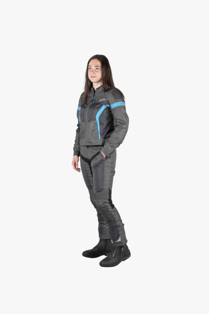 IXS Sport Damen Jacke Trigonis-Air dunkelgrau-grau-türkis DM
