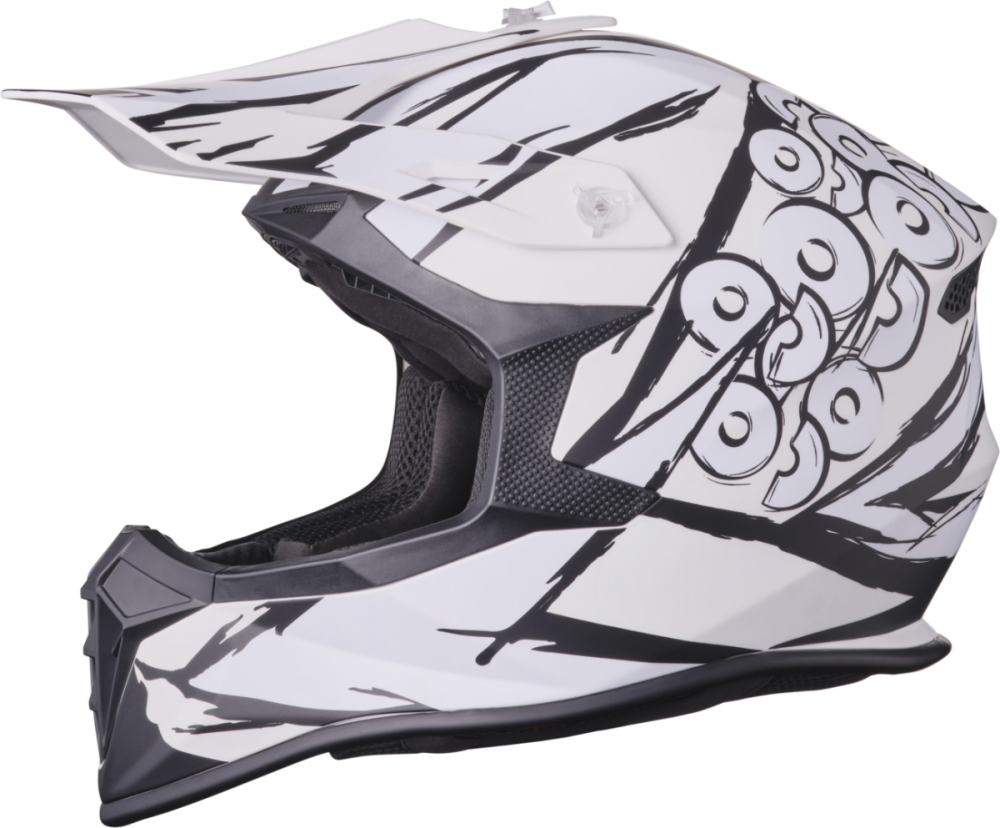 gms Motocrosshelm Fortis Graffi matt schwarz-weiss M