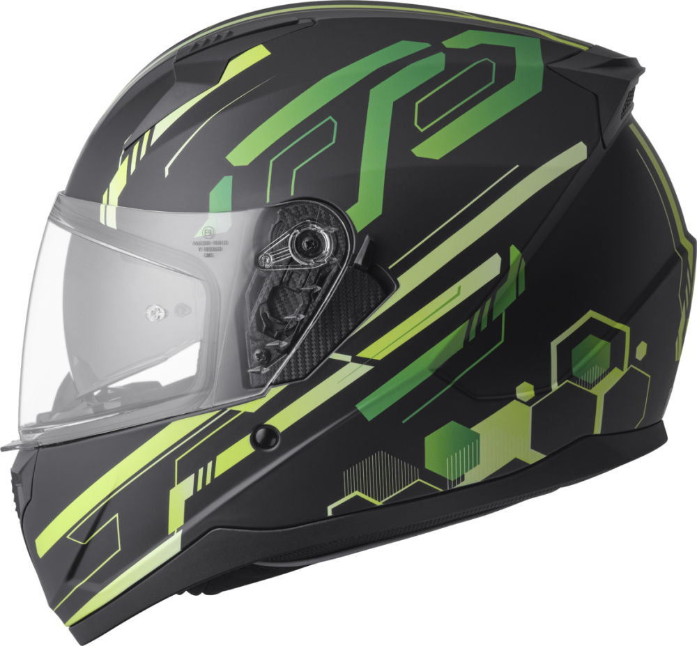 gms Integralhelm Hexago Graphic matt-grün M