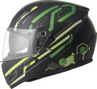 gms Integralhelm Hexago Graphic matt-grün M