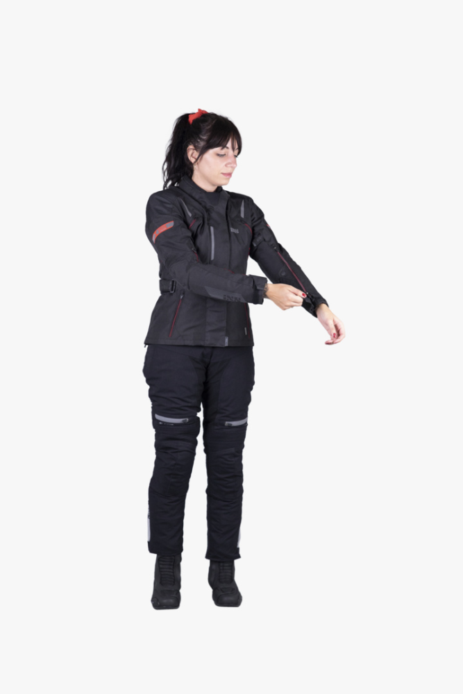 IXS Tour Damen Jacke Liz-ST schwarz-rot DXL