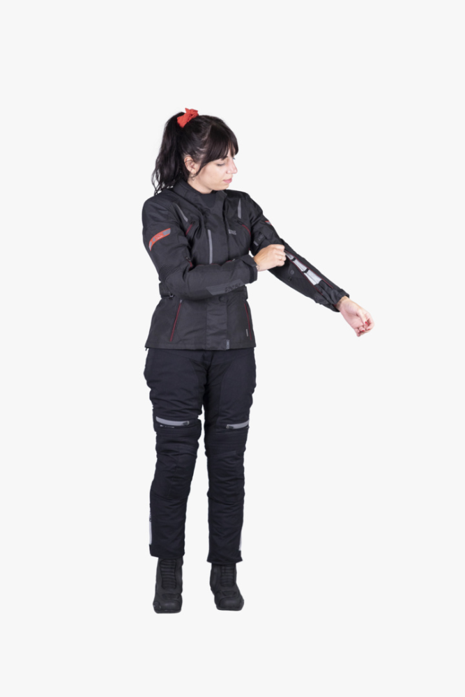 IXS Tour Damen Jacke Liz-ST schwarz-rot DXL