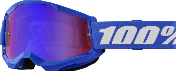 100% Strata 2 Goggle Blue - Mirror Red/Blue Lens